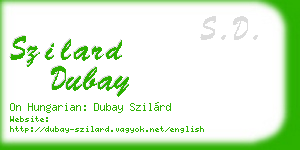 szilard dubay business card